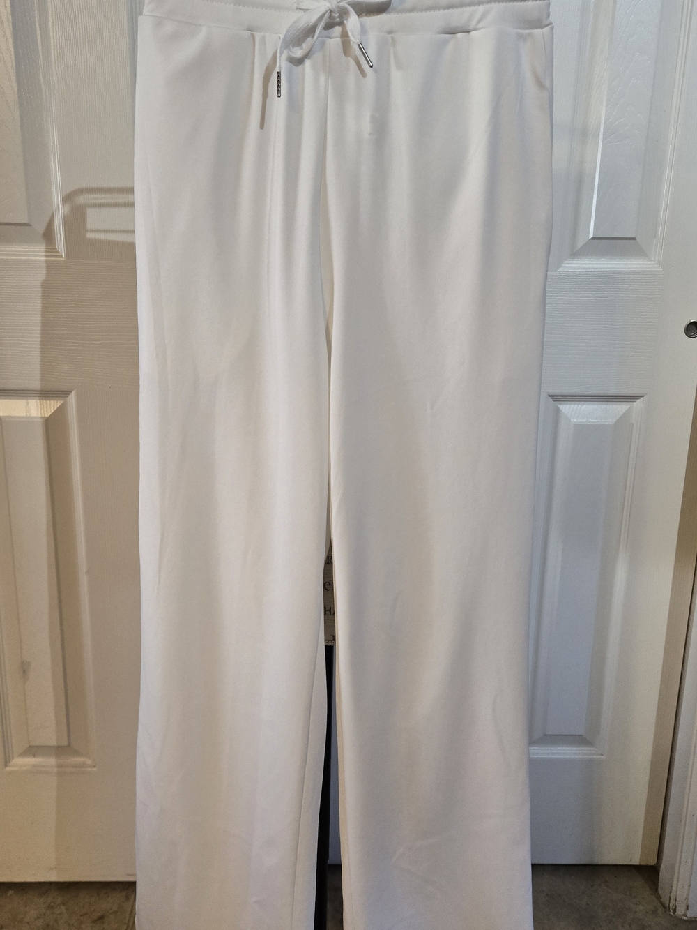 Source Unknown White Drawstring Wide-Leg Pants